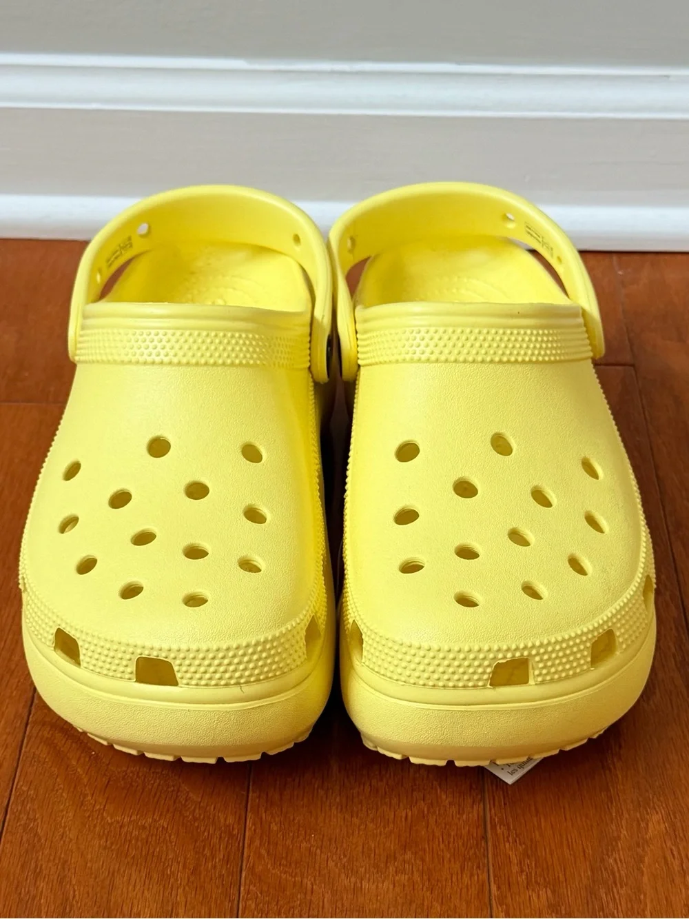 NWT- Yellow platform Crocs